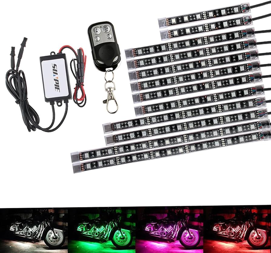 なかの② 2本 Amazon | バイク汎用 RGB LEDテープライト MOTOSTAR バージョンアップ